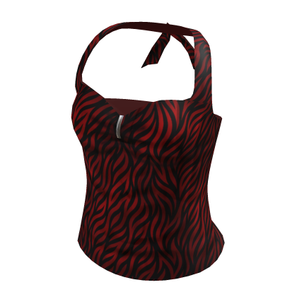 Nikki Obsession Red Zebra Halter Top