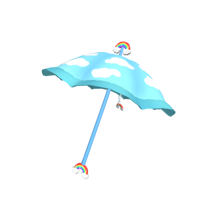Cloud Rainbow Umbrella Blue Handle