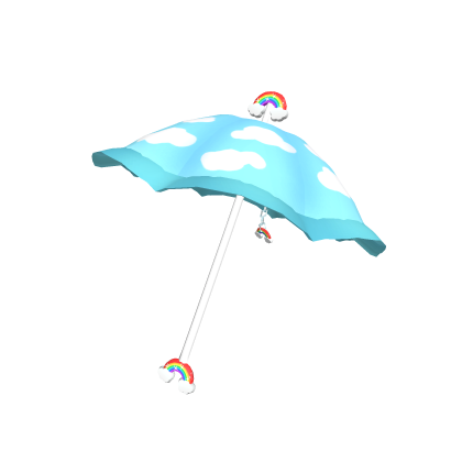 Cloud Rainbow Umbrella White Handle